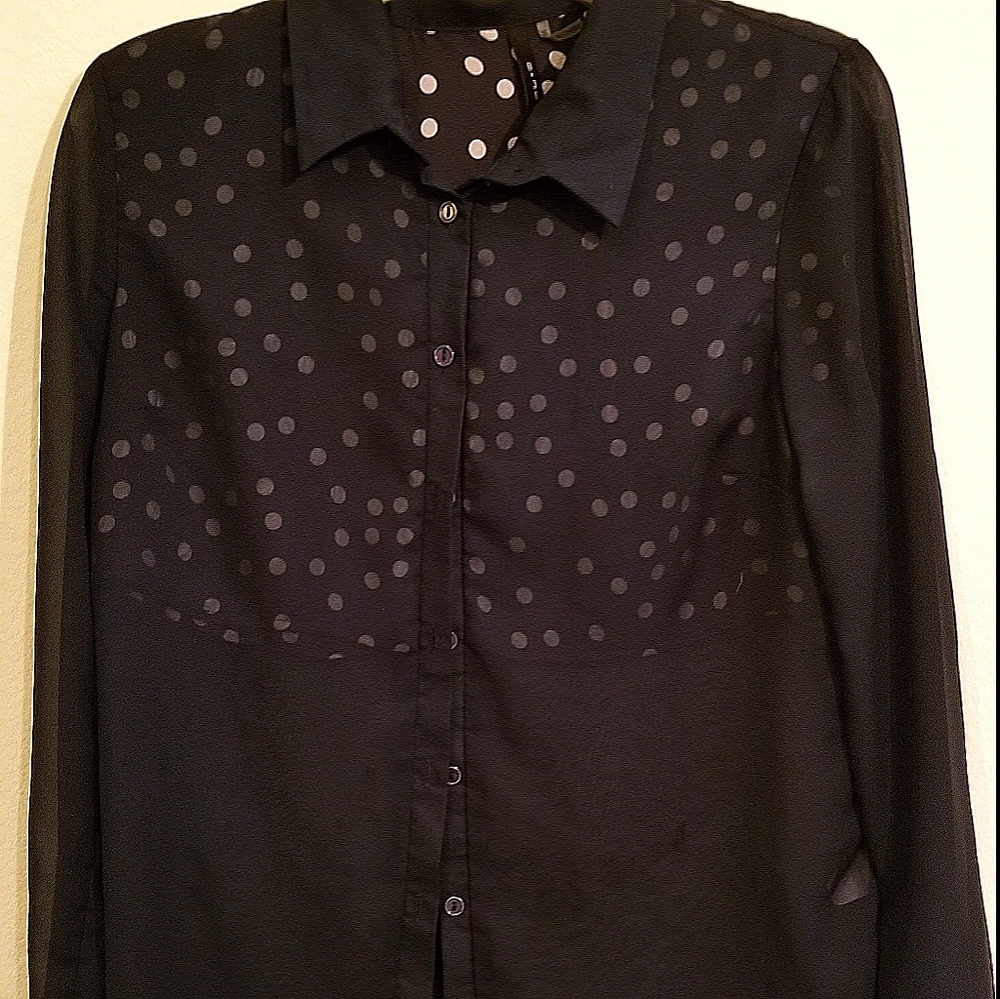 Bjewel sheer button up blouse